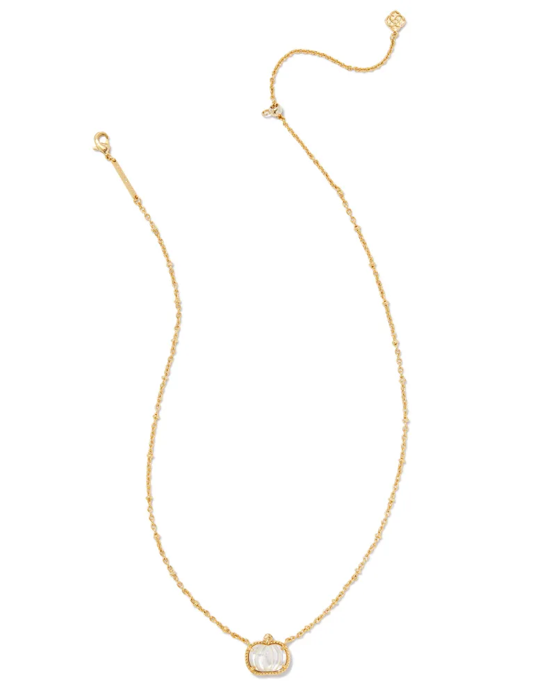 Alternative view of KENDRA SCOTT PUMPKIN SHORT PENDANT NECKLACE GOLD IVORY MOTHER OF PEARL