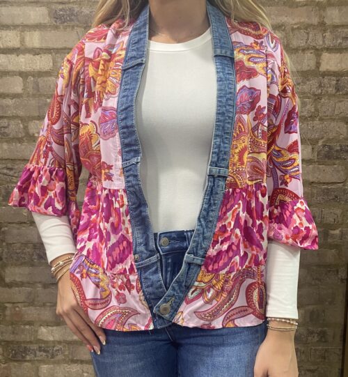 SHANNON PASSERO - Tiffany Cardigan - PINK PAISLEY MIX