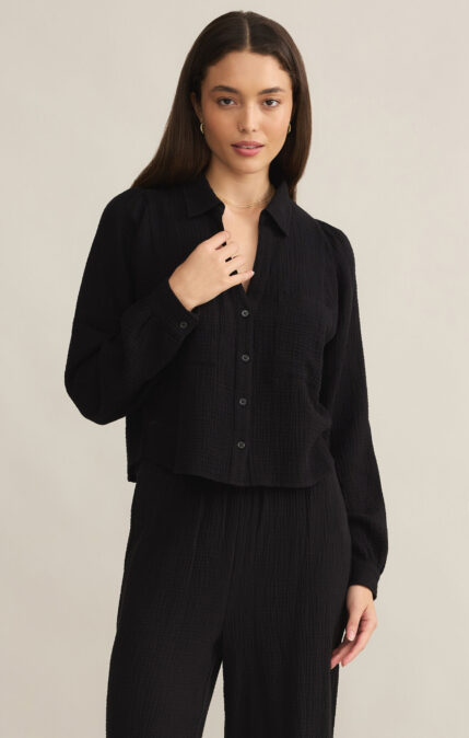 ZSUPPLY CAMPO BUTTON UP GAUZE TOP
