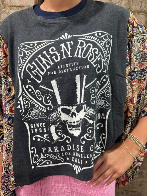 SHANNON PASSERO - Banded Top - GUNS 'N ROSES GREY