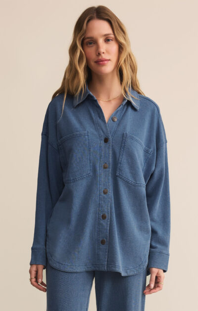 ZSUPPLY ALL DAY KNIT DENIM JACKET - VINTAGE INDIGO
