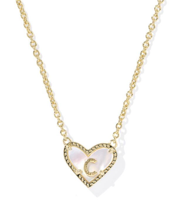 Kendra Scott Ari Heart Letter C Gold Short Pendant Necklace