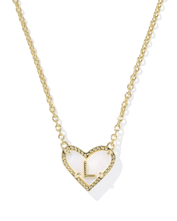 Kendra Scott Ari Heart Letter L Gold Short Pendant Necklace