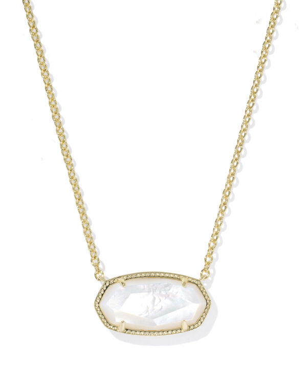 Kendra Scott Elisa Gold Statement Short Pendant Necklace - Ivory Mother of Pearl