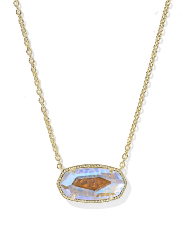 Kendra Scott Elisa Gold Statement Short Pendant Necklace - Dichroic Glass