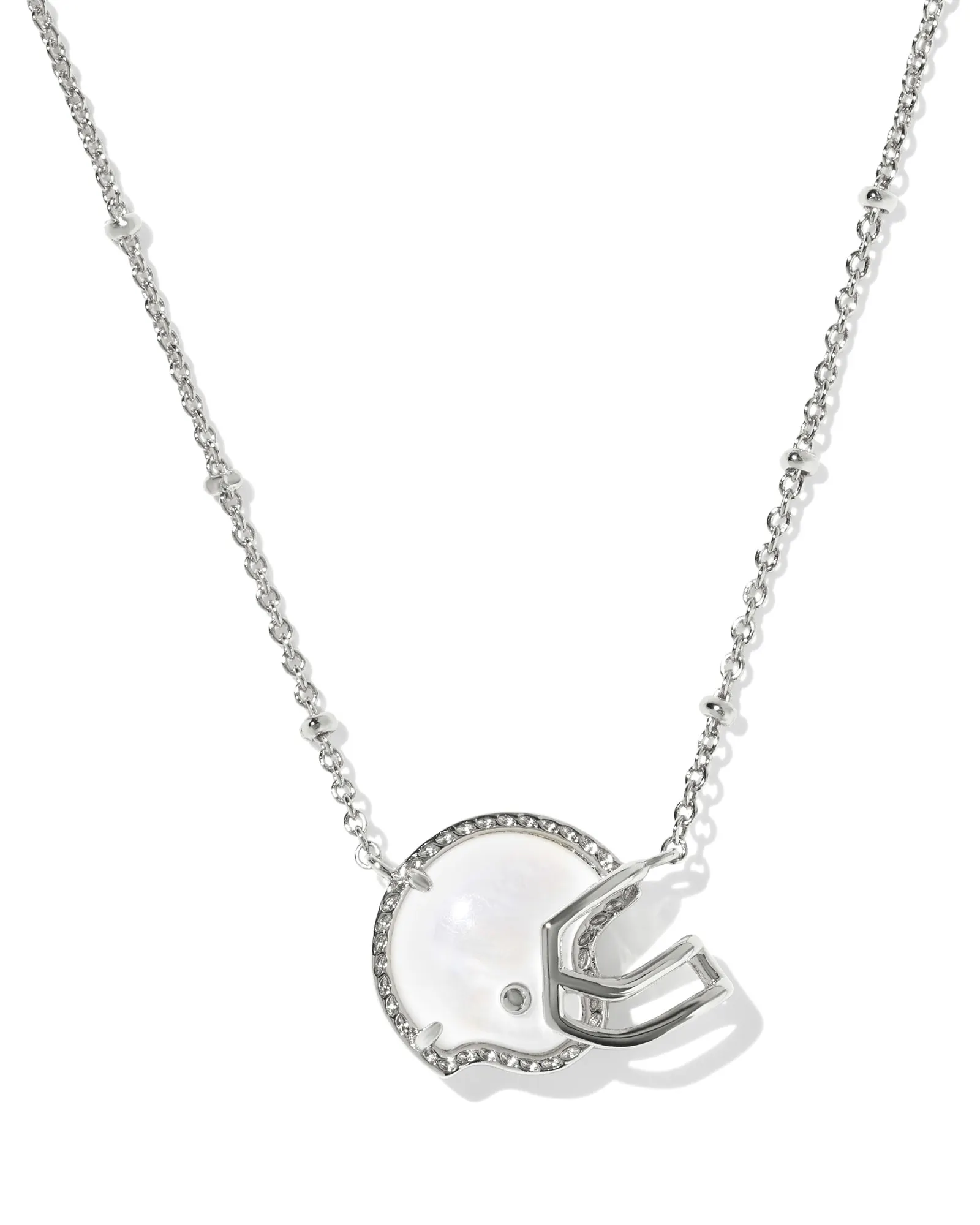 KENDRA SCOTT HELMET SHORT PENDANT NECKLACE SILVER