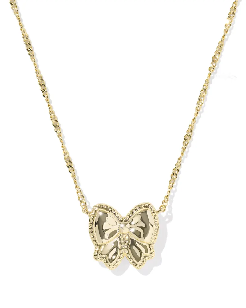 Alternative view of KENDRA SCOTT HALEY BOW REVERSIBLE GOLD PENDANT NECKLACE - IVORY