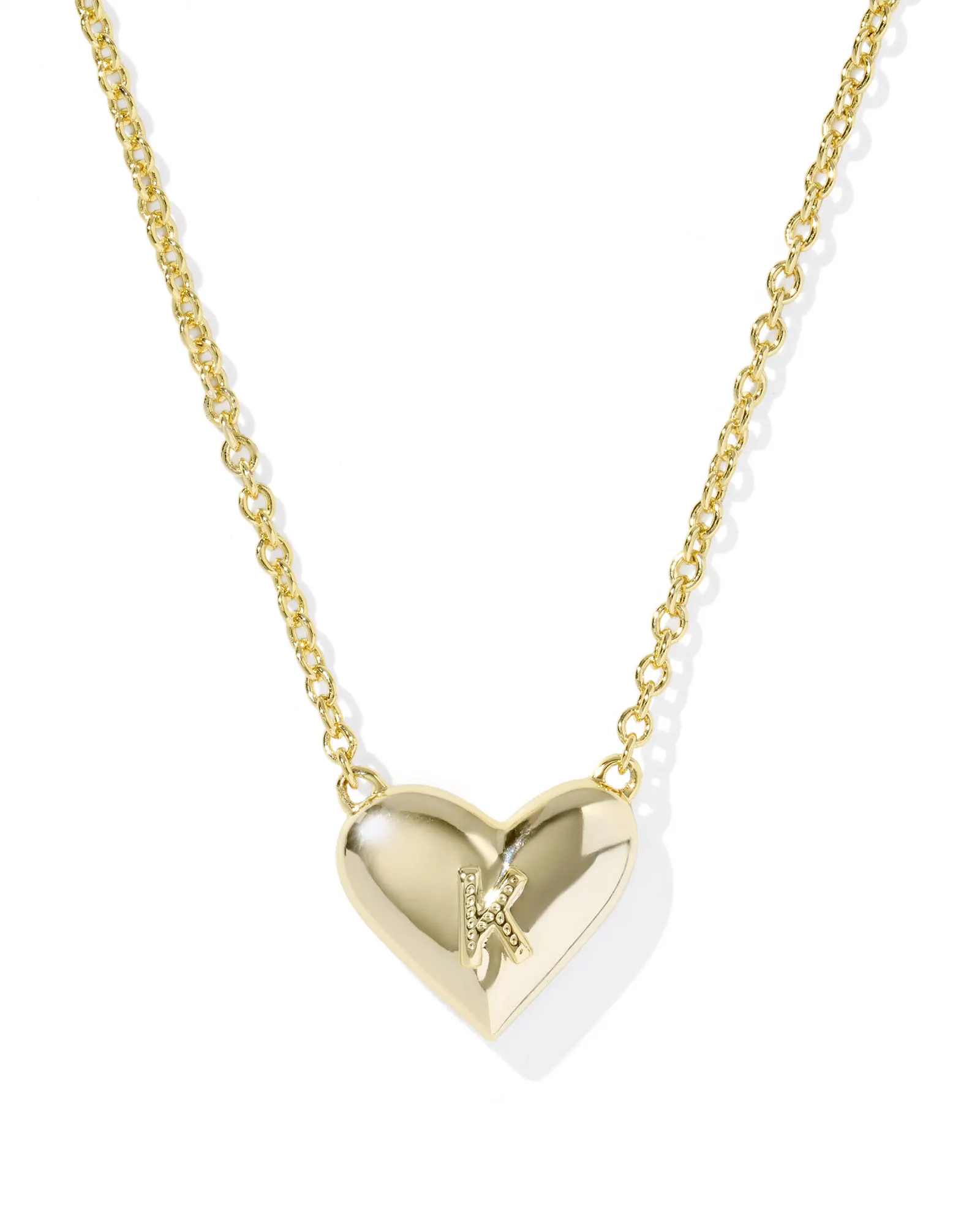 Alternative view of KENDRA SCOTT ARI HEART LETTER K GOLD SHORT PENDANT NECKLACE