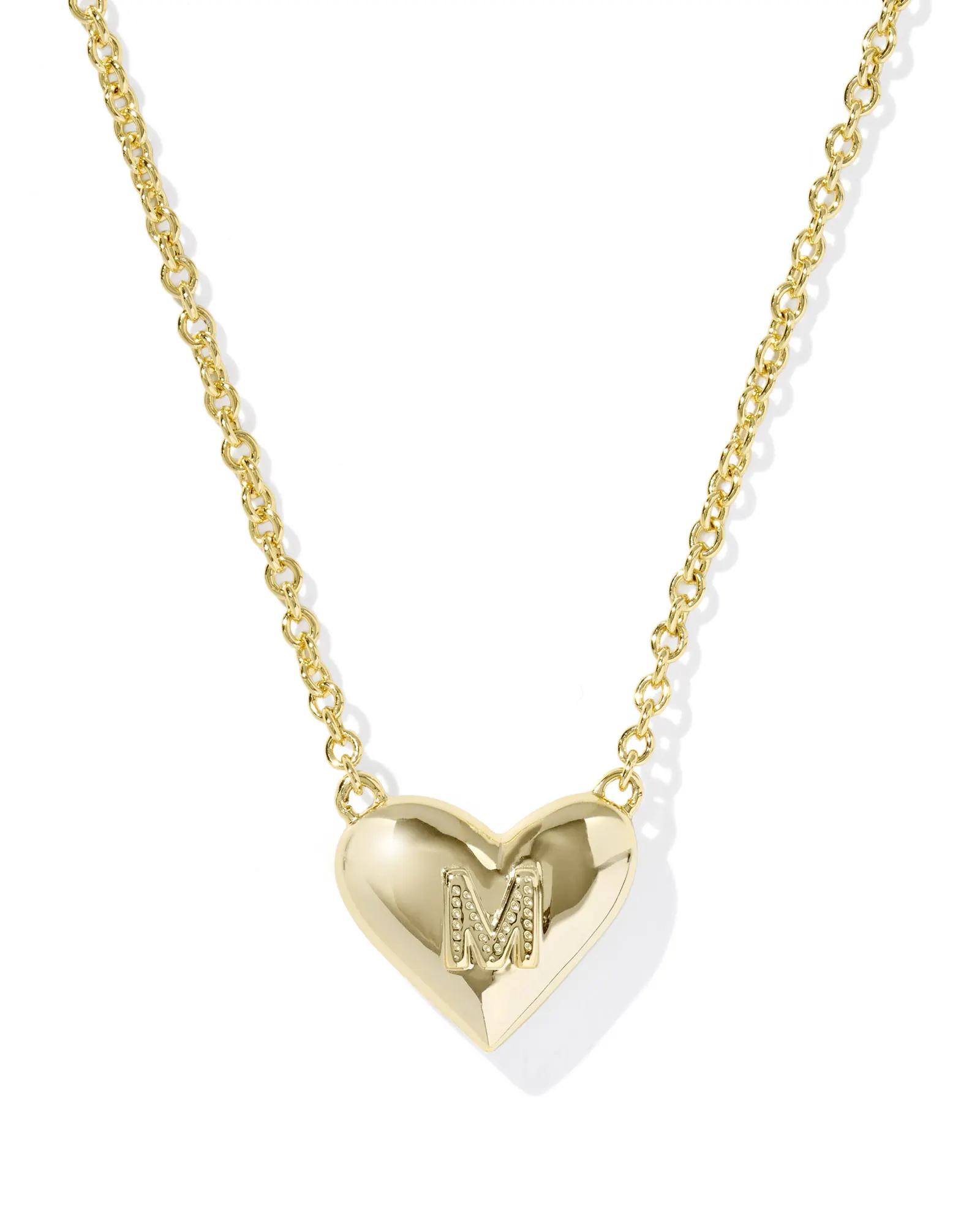 Alternative view of KENDRA SCOTT ARI HEART LETTER M GOLD SHORT PENDANT NECKLACE