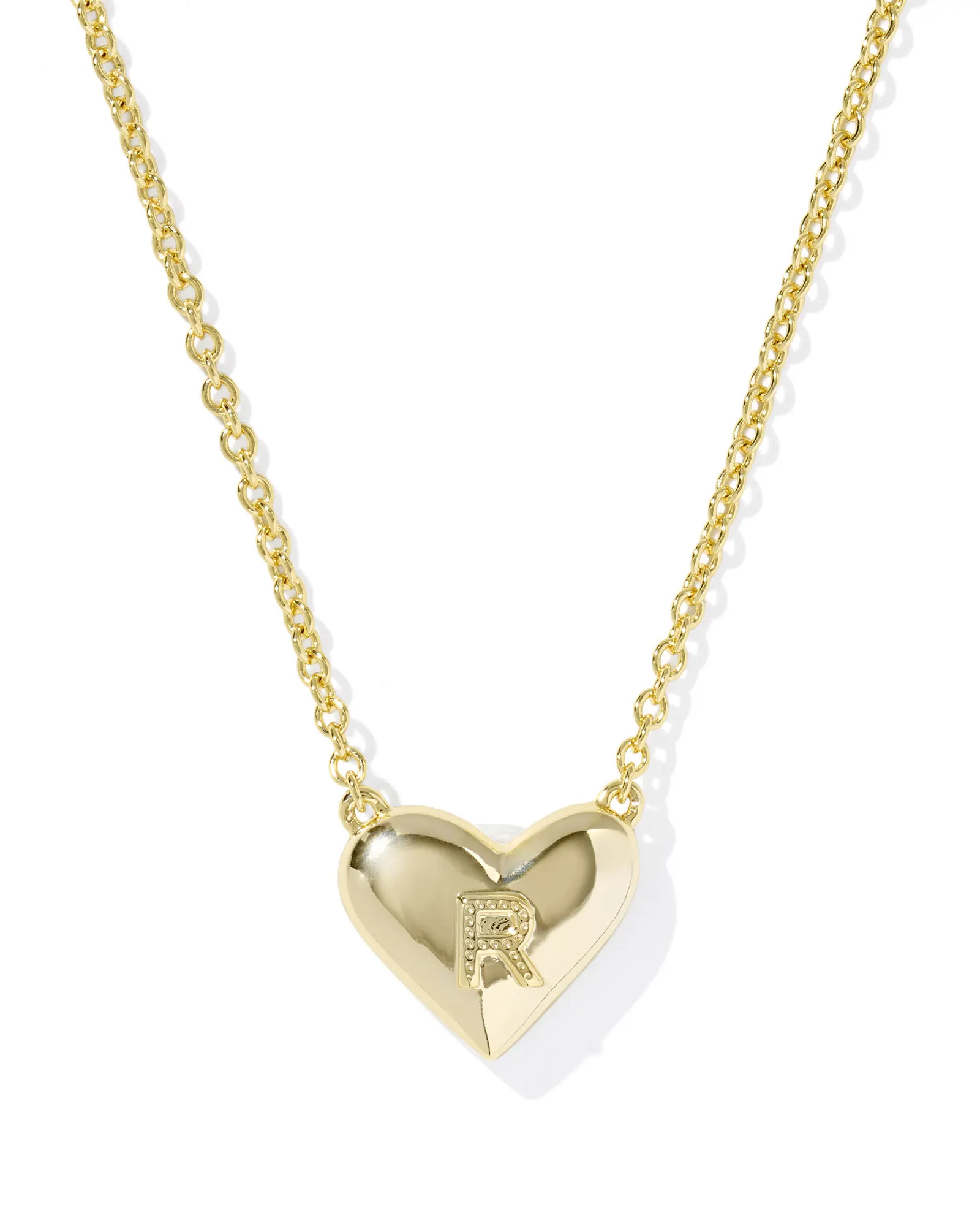 Alternative view of KENDRA SCOTT ARI HEART LETTER R GOLD SHORT PENDANT NECKLACE