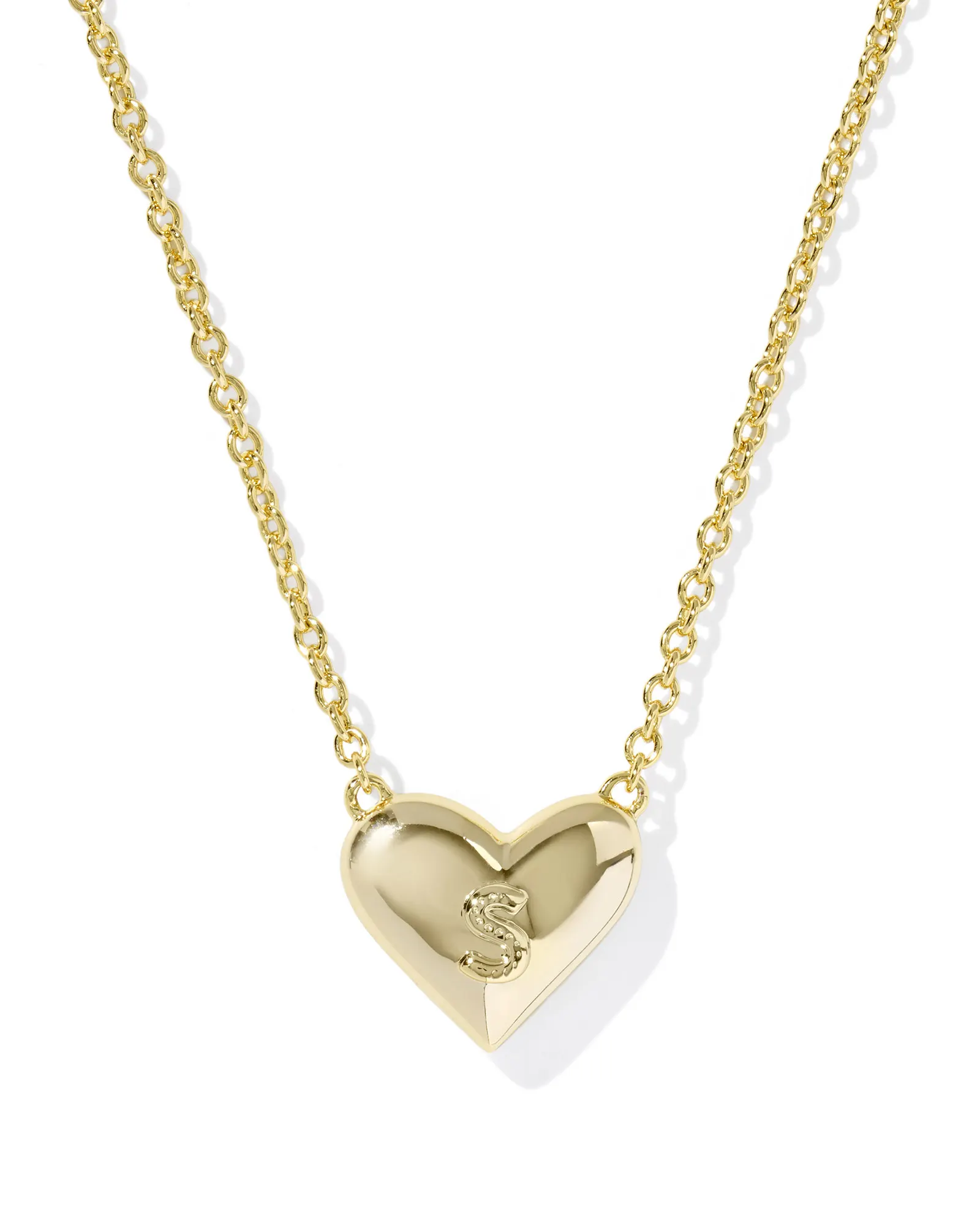 Alternative view of KENDRA SCOTT ARI HEART LETTER S GOLD SHORT PENDANT NECKLACE