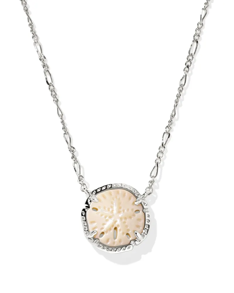 KENDRA SCOTT REVERSIBLE SILVER SAND DOLLAR PENDANT NECKLACE