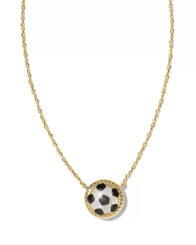 KENDRA SCOTT SOCCER SHORT PENDANT NECKLACE GOLD IVORY MOTHER-OF-PEARL