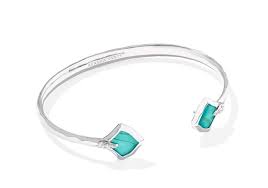 KENDRA SCOTT JOELLE CUFF BRACELET IN SILVER- BRIGHT AQUA ILLUSION
