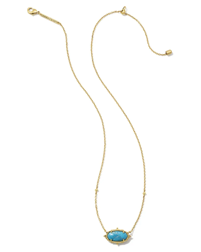 Alternative view of KENDRA SCOTT BAROQUE ELISA VINTAGE GOLD PENDANT NECKLACE IN VARIEGATED DARK TEAL