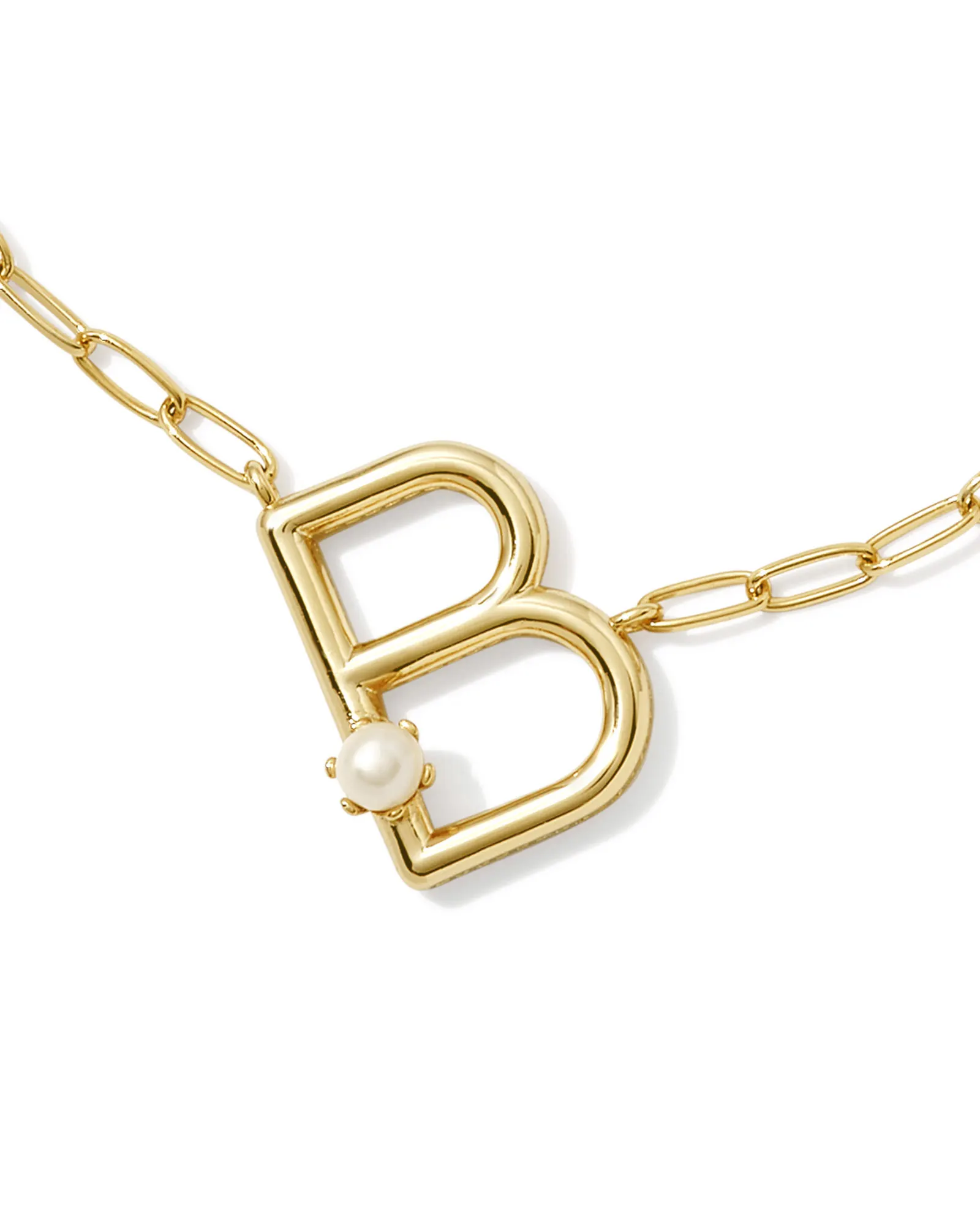 Alternative view of KENDRA SCOTT PEARL GOLD LETTER B SHORT PENDANT NECKLACE