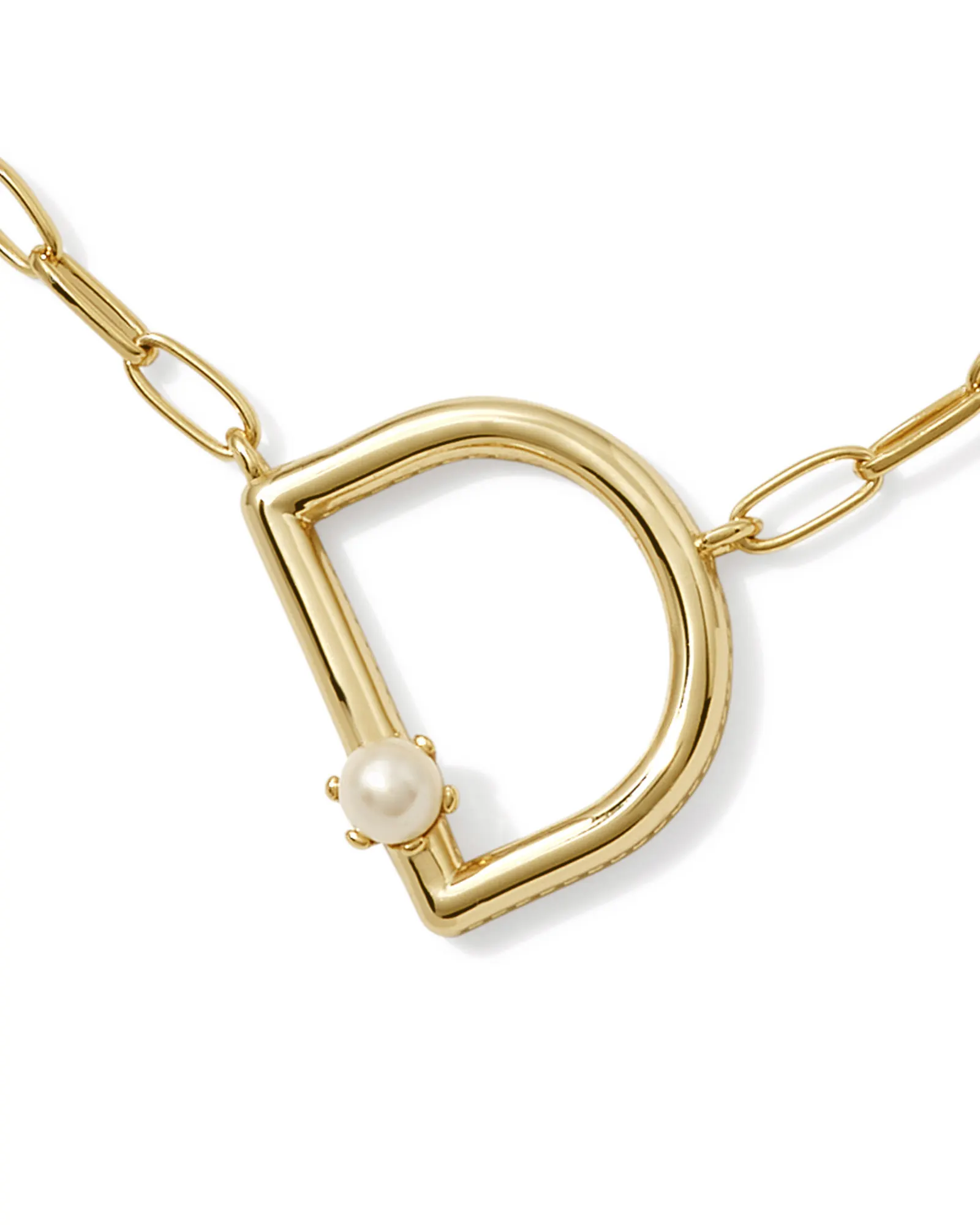 Alternative view of KENDRA SCOTT PEARL GOLD LETTER D SHORT PENDANT NECKLACE