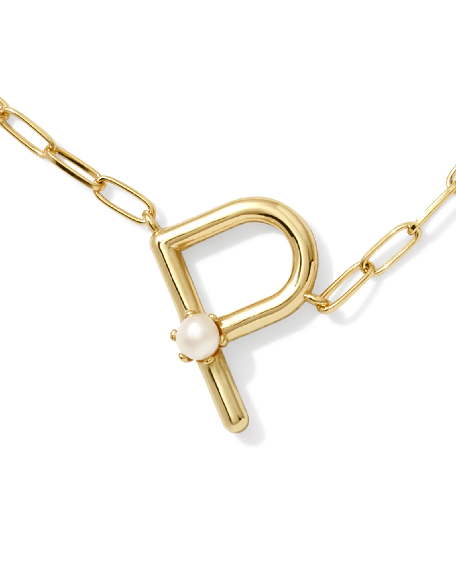 Alternative view of KENDRA SCOTT PEARL GOLD LETTER P SHORT PENDANT NECKLACE