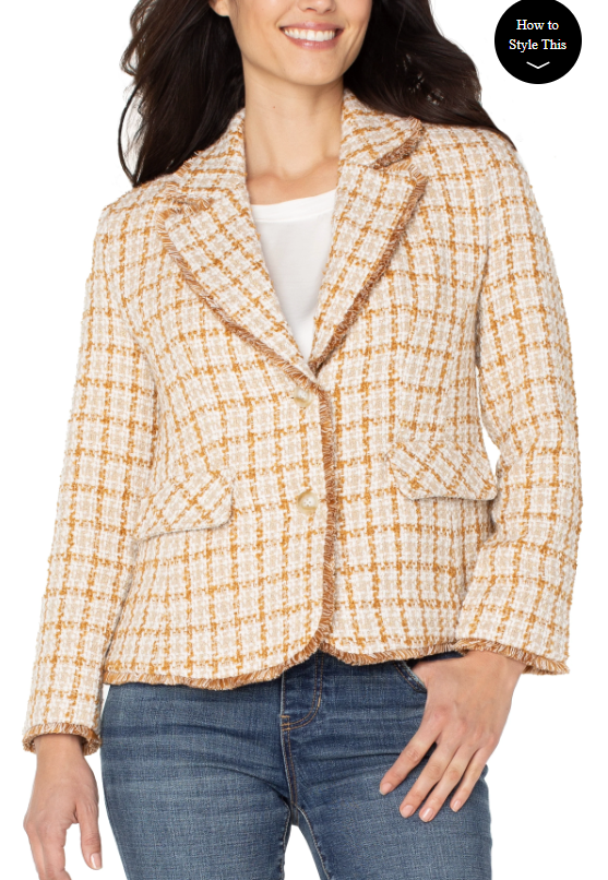 LIVERPOOL BLAZER WITH FRAY EDGES