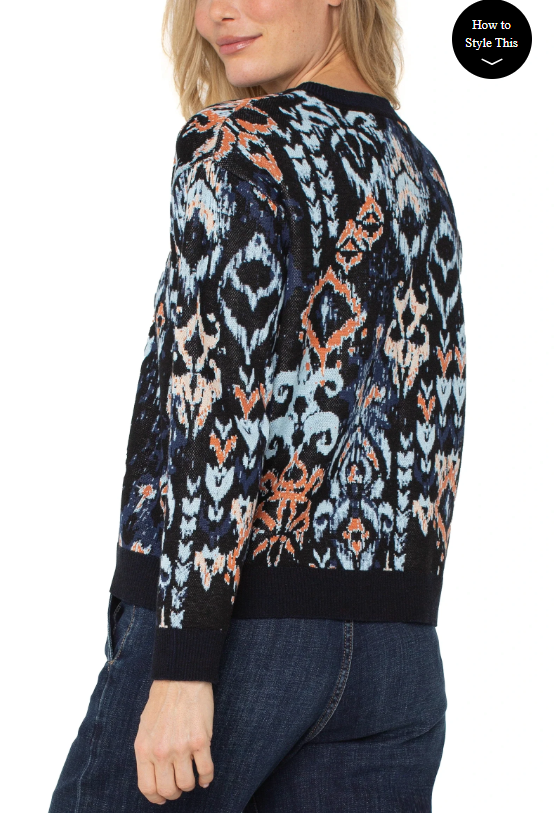 Alternative view of LIVERPOOL LONG SLEEVE DROP SHOULDER JACQUARD SWEATER