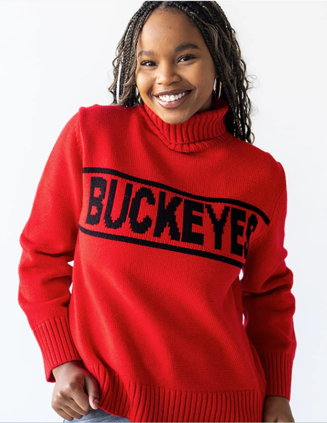 GAMEDAY SOCIAL OHIO STATE RAILWAY SWEATER ROLLED TURTLENECK