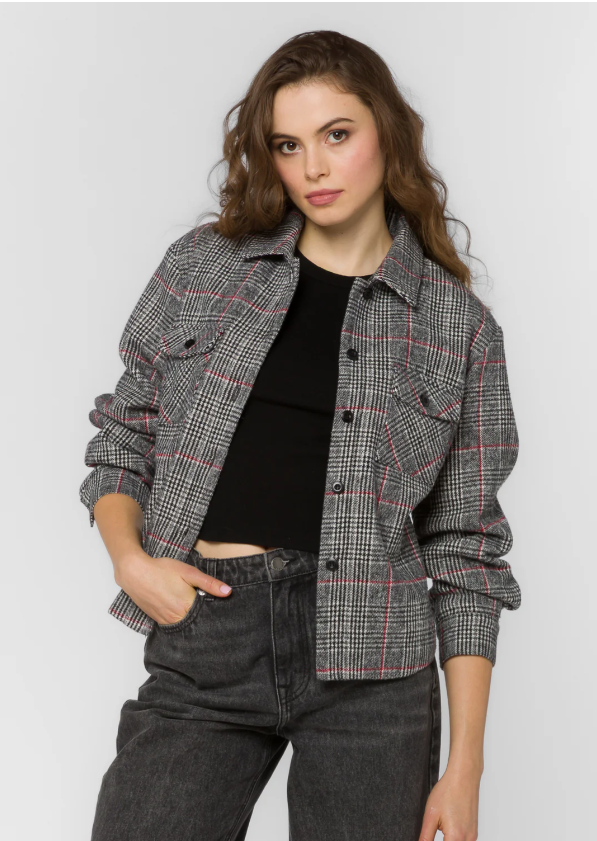 VELVET HEART WINIFRED TOP GREY CHECK