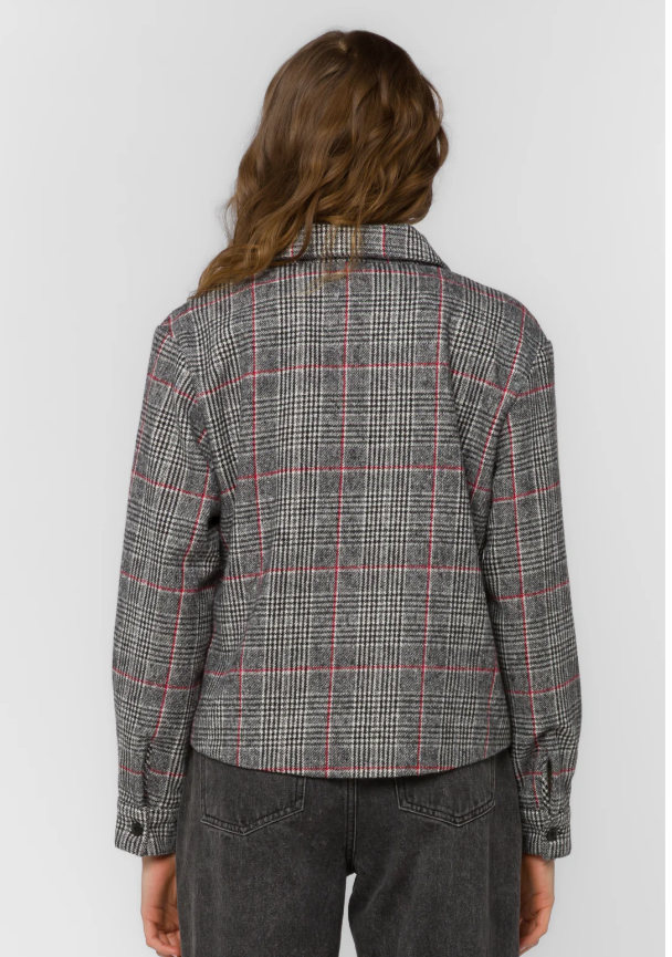 Alternative view of VELVET HEART WINIFRED TOP GREY CHECK