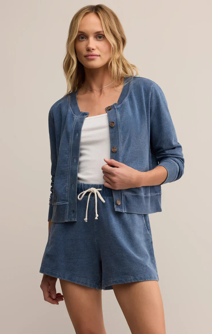 Alternative view of Z SUPPLY - DAILY KNIT DENIM CARDIGAN VINTAGE INDIGO