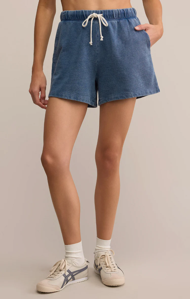 Z SUPPLY - HUNTER KNIT DENIM SHORT VINTAGE INDIGO