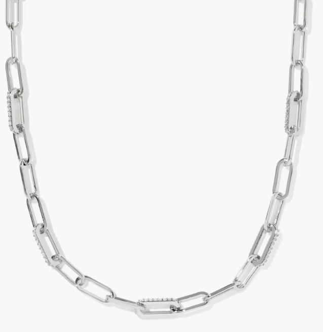 KENDRA SCOTT BELLA CHAIN NECKLACE SILVER