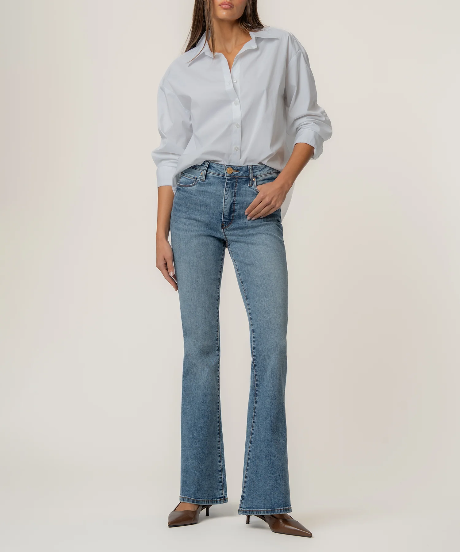 KUT FROM THE CLOTH - ANA HIGH RISE FLARE OBTAIN