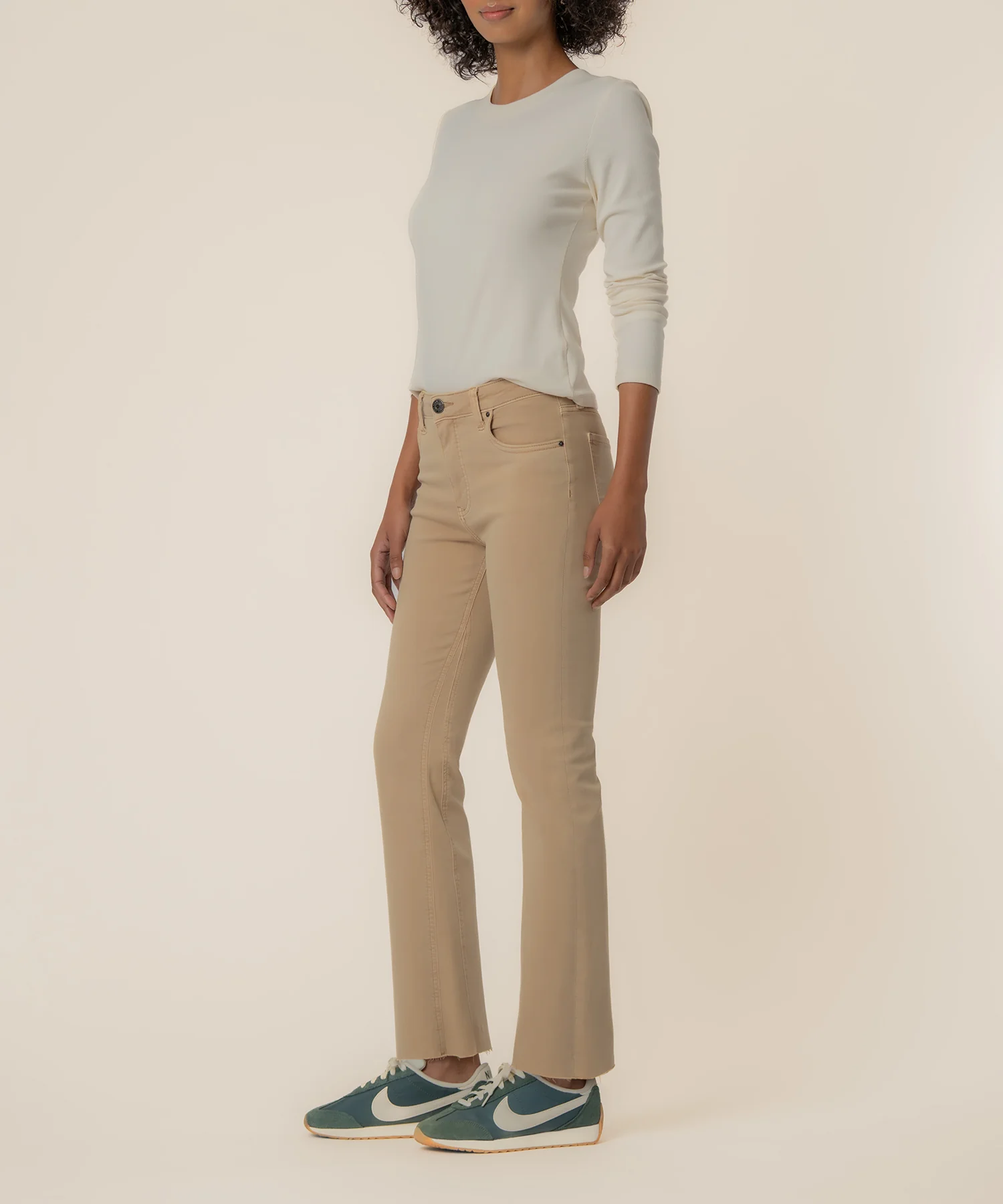 Alternative view of KUT FROM THE CLOTH - KELSEY HIGH RISE ANKLE FLARE BISCOTTI