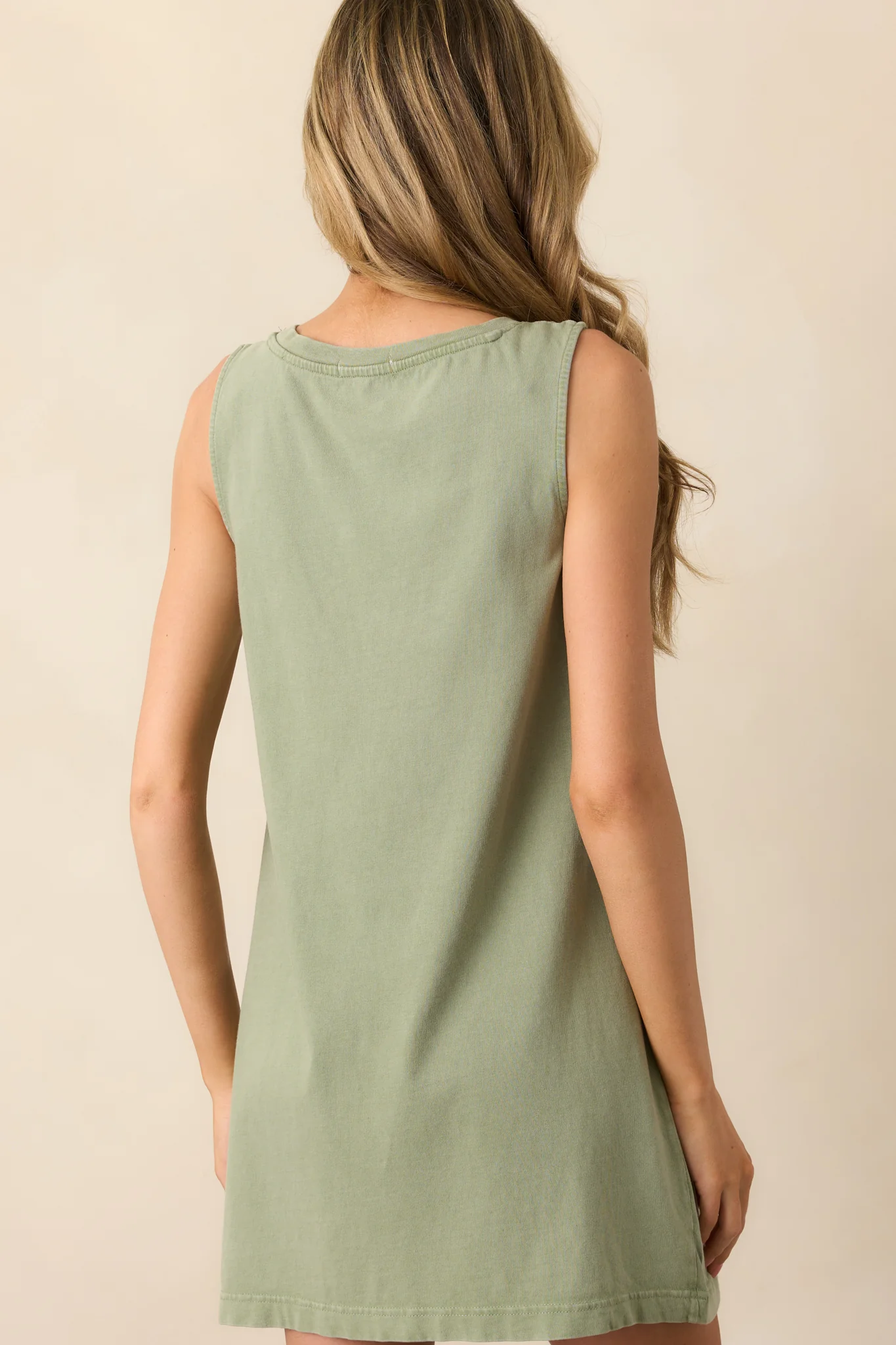 Alternative view of Z SUPPLY - SLOANE V NECK MINI DRESS AVOCADO
