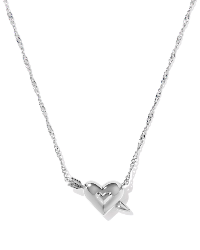 Alternative view of KENDRA SCOTT - ARI HEART ARROW SHORT PENDANT NECKLACE SILVER