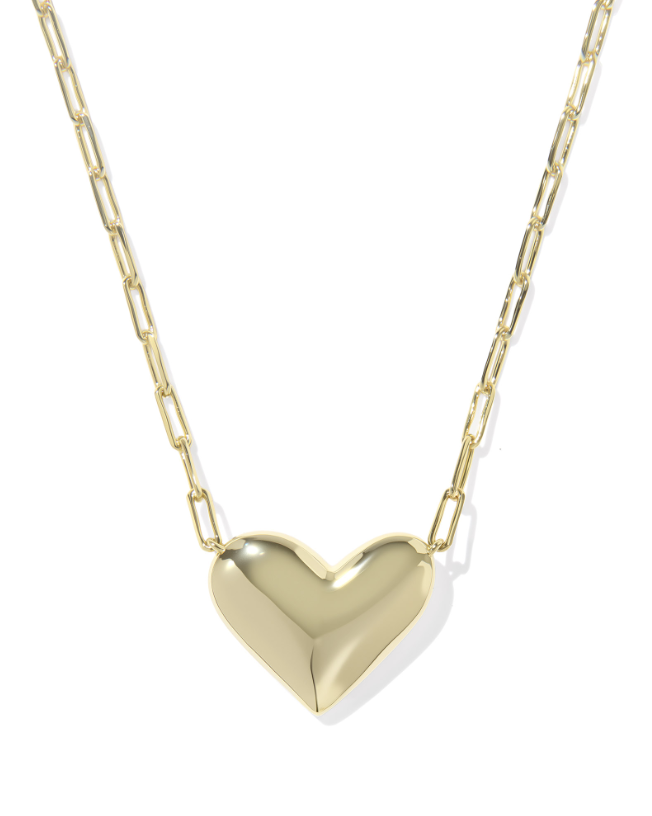 Alternative view of KENDRA SCOTT - ARI HEART STATEMENT SHORT PENDANT NECKLACE GOLD
