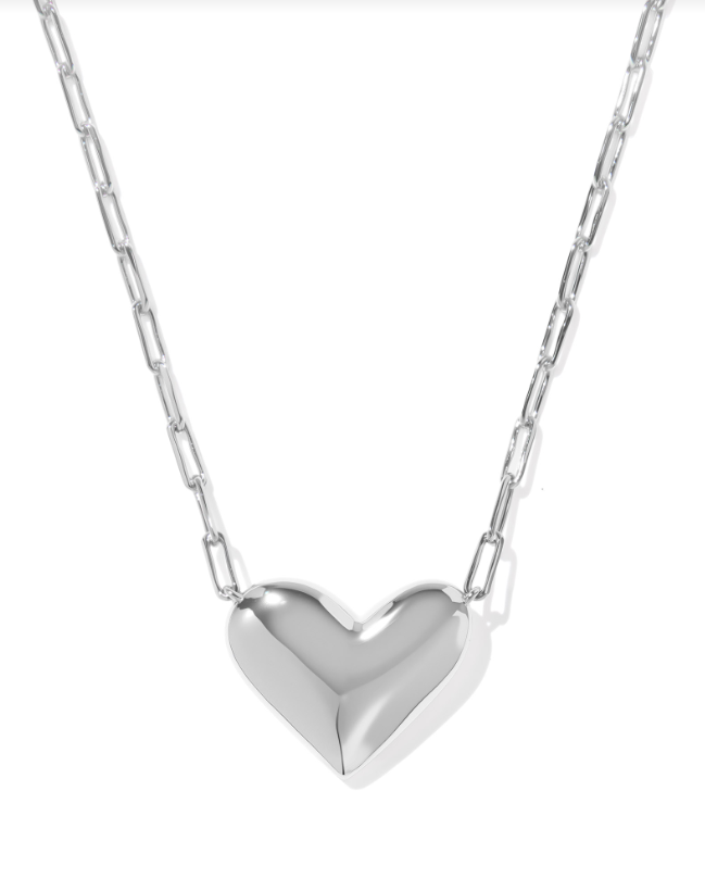 Alternative view of KENDRA SCOTT - ARI HEART STATEMENT SHORT PENDANT NECKLACE SILVER