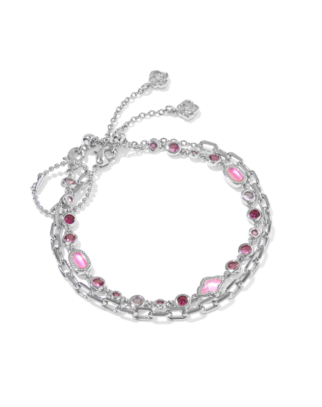 KENDRA SCOTT - MINI ELISA ABBIE SET OF 2 DELICATE CHAIN BRACELETS SILVER