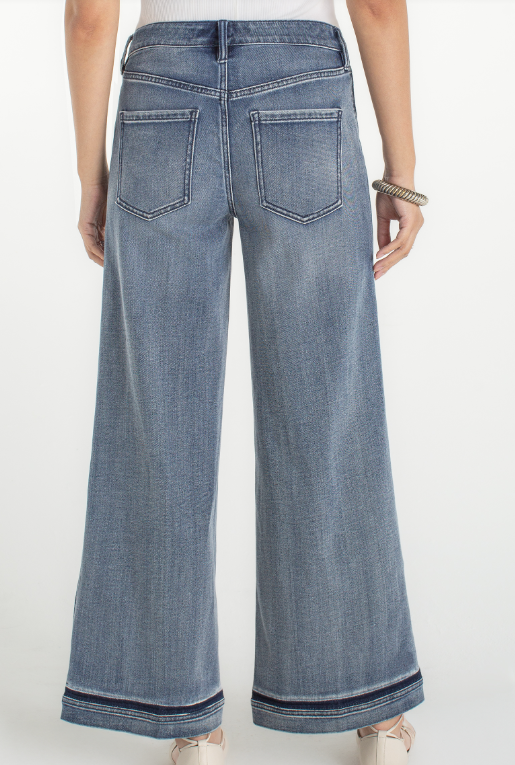 Alternative view of LIVERPOOL - SUPER STRIDE WIDE LEG WITH SHADOW CUFF