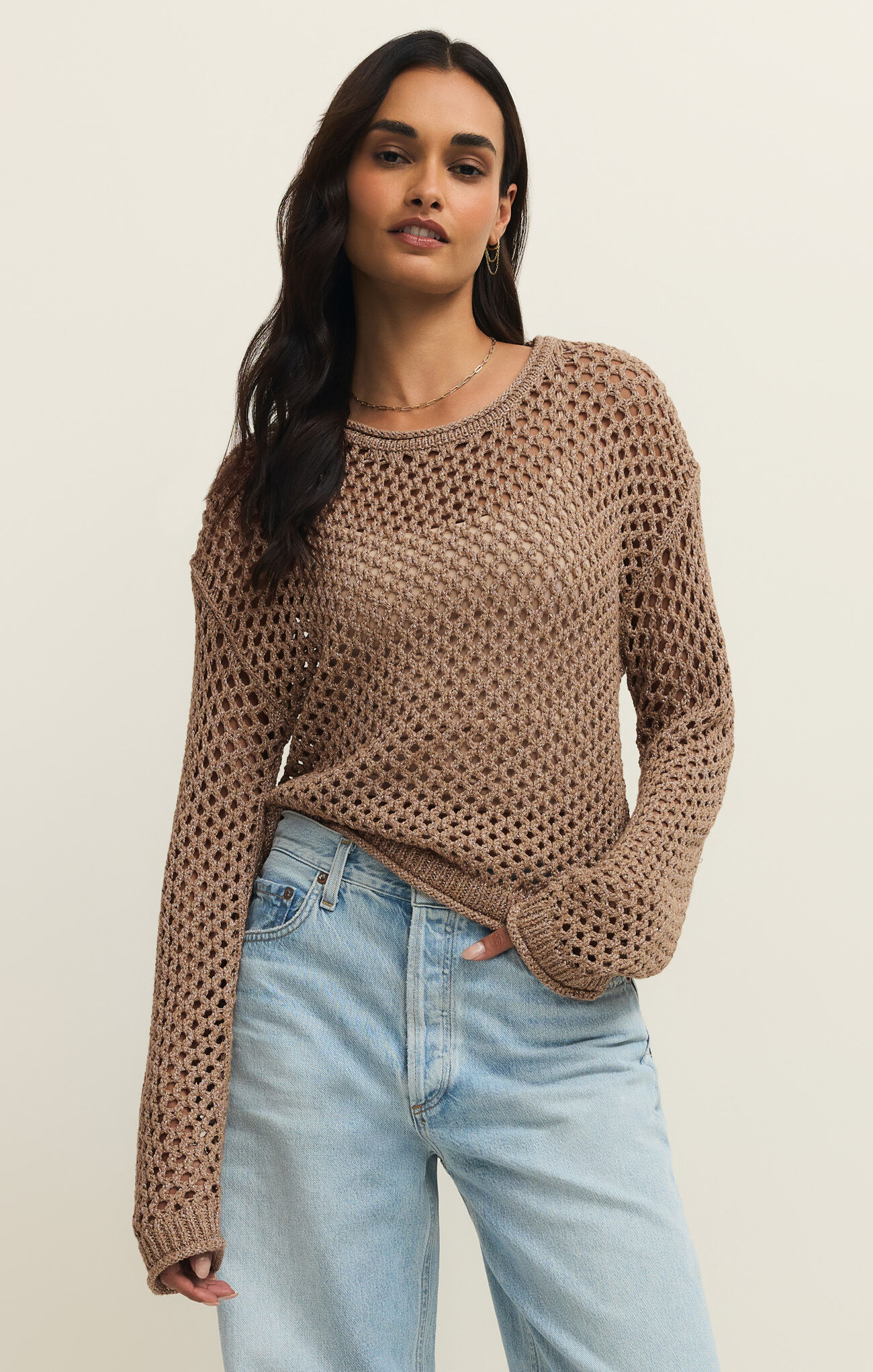 Z SUPPLY - CALA SHIMMER CROCHET SWEATER