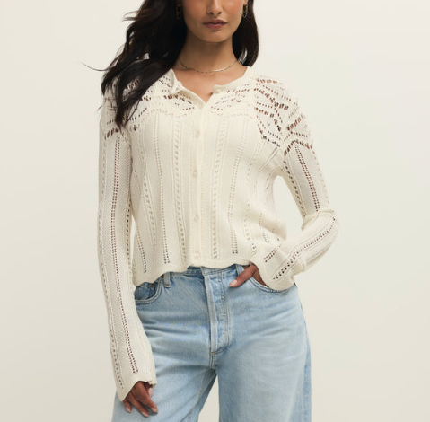 Z SUPPLY ALYCIA CROCHET SWEATER CLOUD