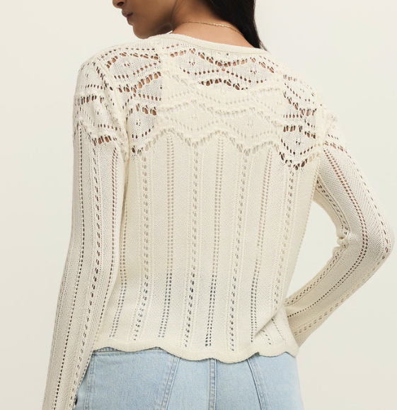 Alternative view of Z SUPPLY ALYCIA CROCHET SWEATER CLOUD