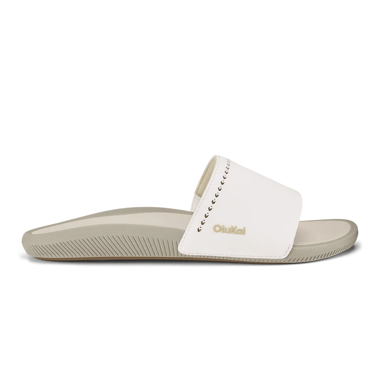 OLUKAI - ULELE SLIDE - BRIGHT WHITE/TAPA