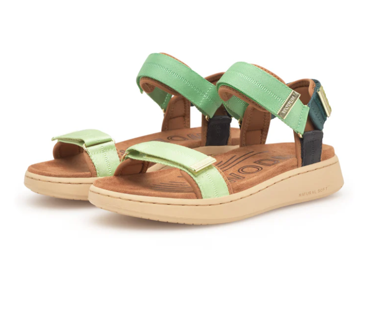 Alternative view of WODEN - LINE SANDAL - GREEN APPLE MULTI