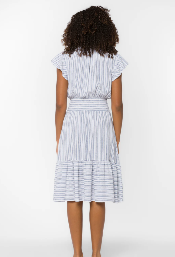 Alternative view of VELVET HEART - SHIRI BLUE STRIPE DRESS