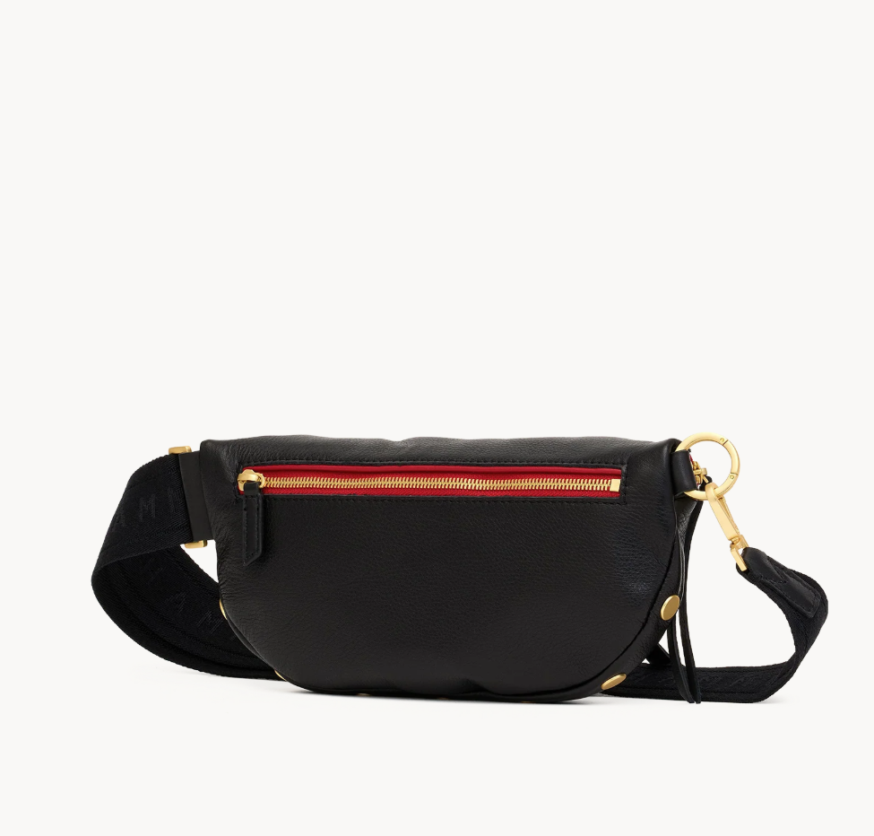 HAMMITT CHARLES CROSSBODY LRG BLACK BRUSHED GOLD RED ZIP - Image 3
