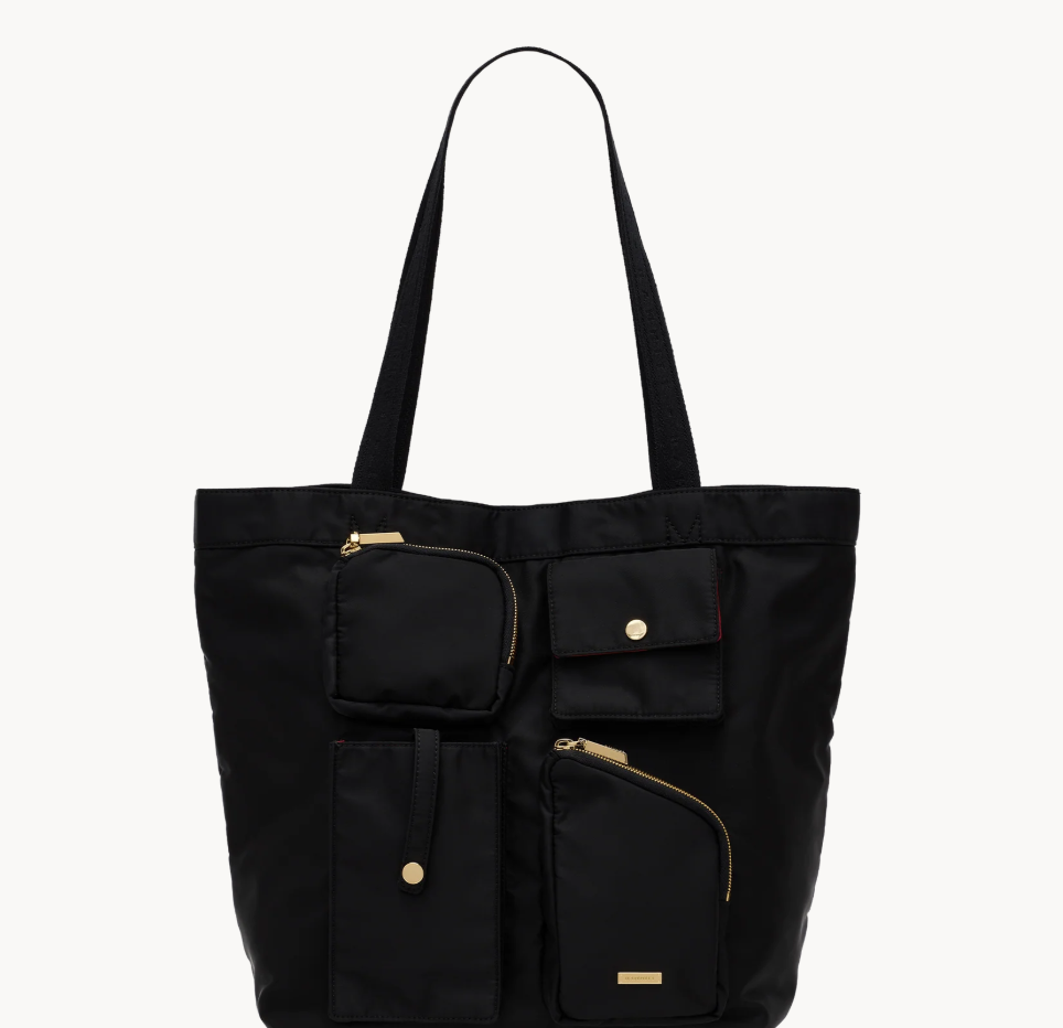 HAMMITT JOSIE TOTE BLACK NYLON CARGO GOLD