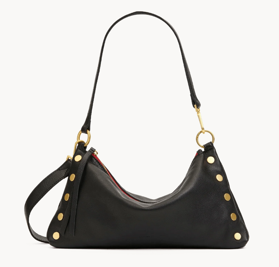 HAMMITT KYLE MED BLACK BRUSHED GOLD RED ZIP