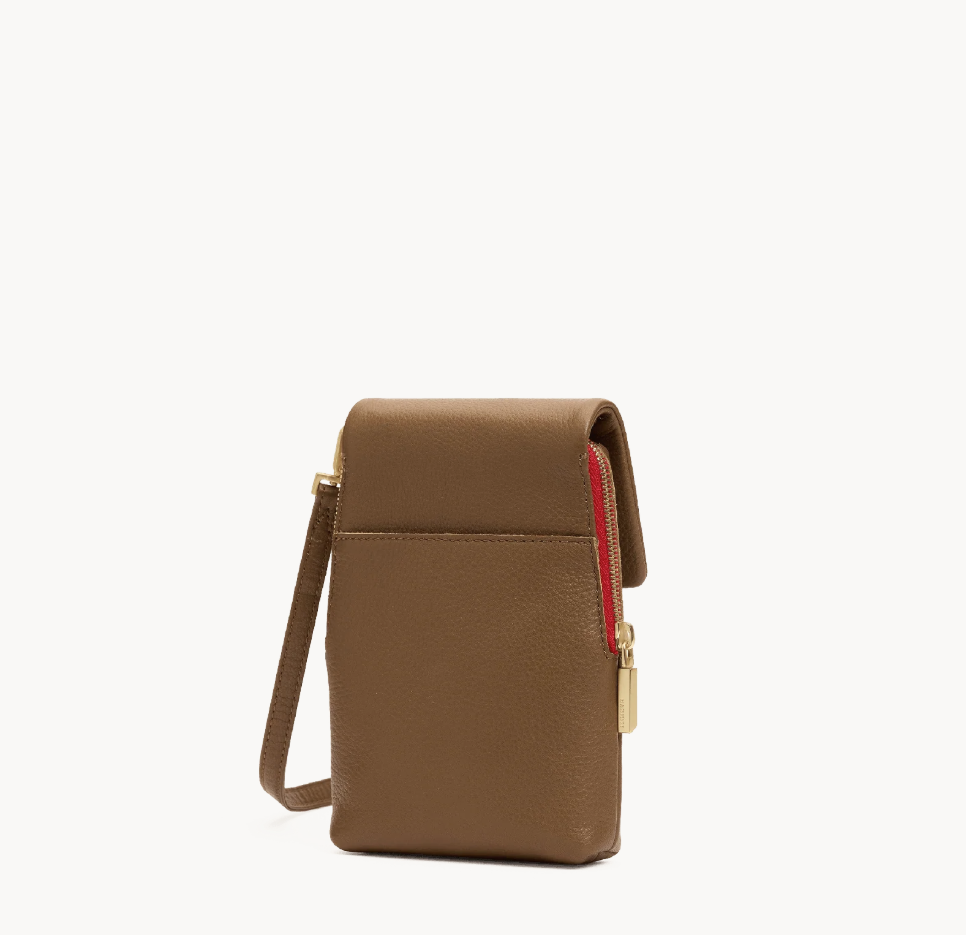 HAMMITT VIP MOBILE MAHOGANY PEBBLE BRUSHED GOLD RED ZIP - Image 2