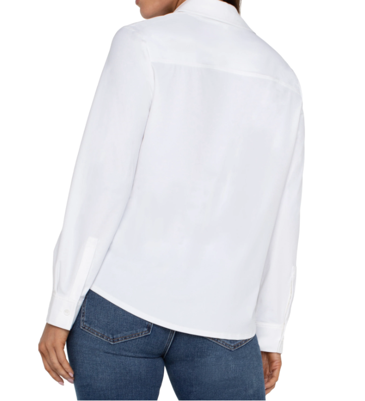 Alternative view of LIVERPOOL - LONG SLEEVE FRONT BUTTON TOP - WHITE