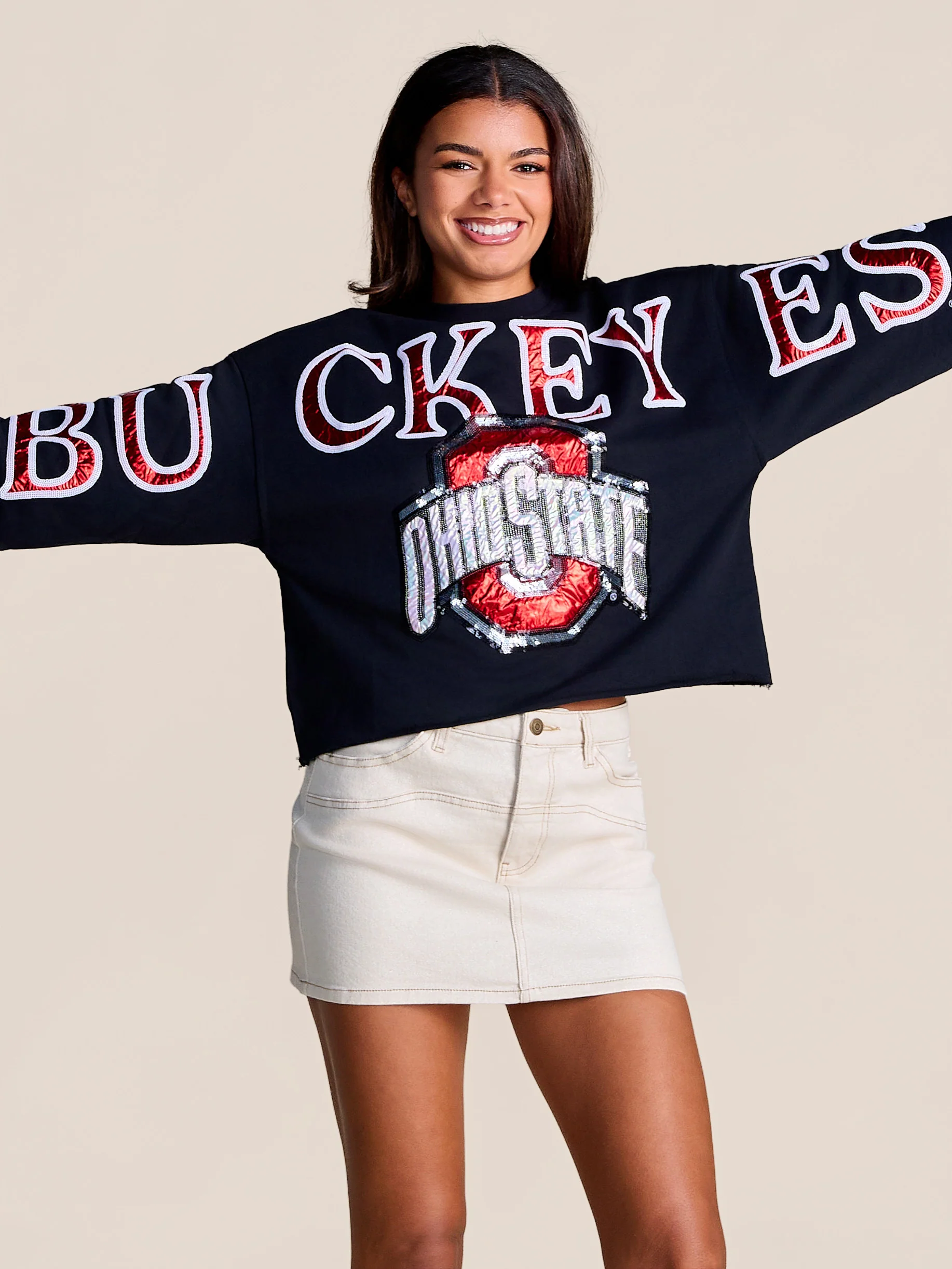 OHIO STATE STADIUM SEQUIN CREWNECK - Image 2